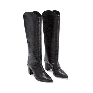 Schutz Analeah Boot Black Crocodile — NWOT